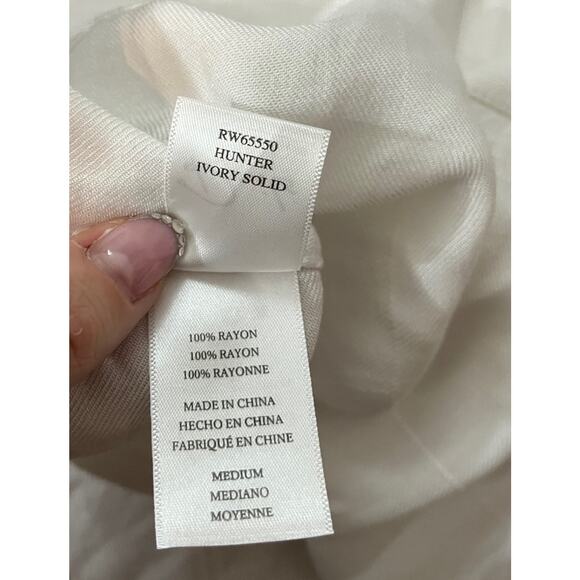 Rails Hunter Ivory Solid Long Sleeve Button Down Rayon Women's Top Size M - Picture 3 of 5